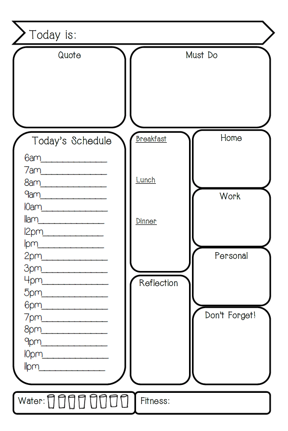 Daily Planner – Printable Insert (A5) – Free PDF Download, Two Page Layout