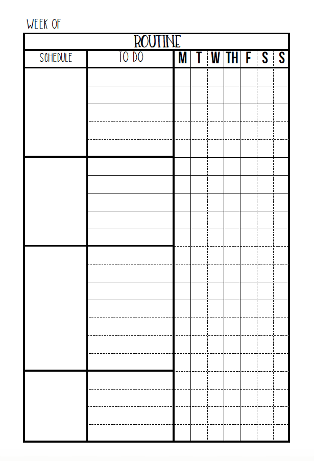 Free Printable Routine Charts For Adults Pdf