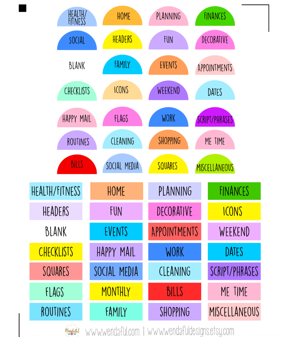 10 Ways to Organize your Planner Stickers with Free Labels! Wendaful