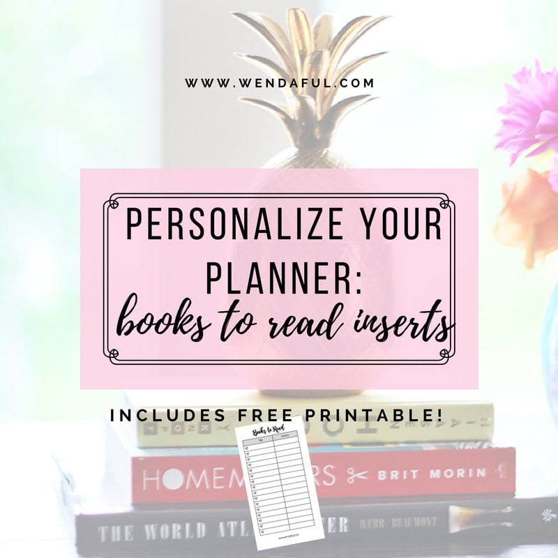 Reading Journal template. Free printable planner insert.