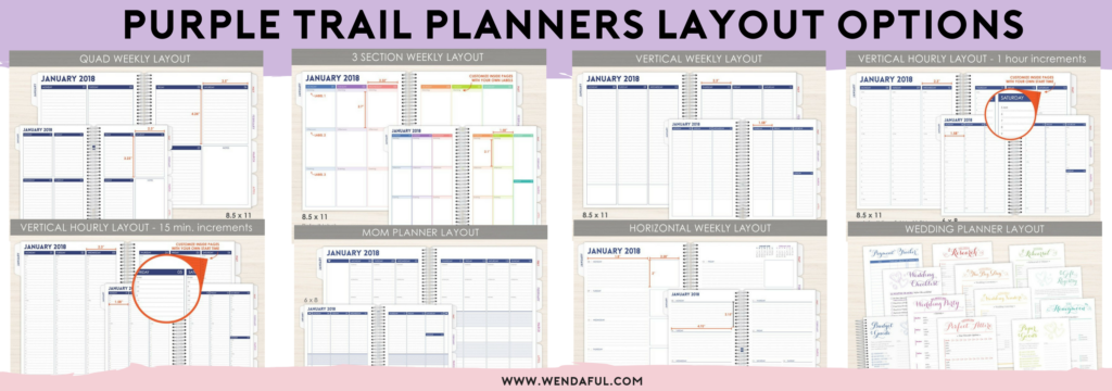 purple trail planners layouts