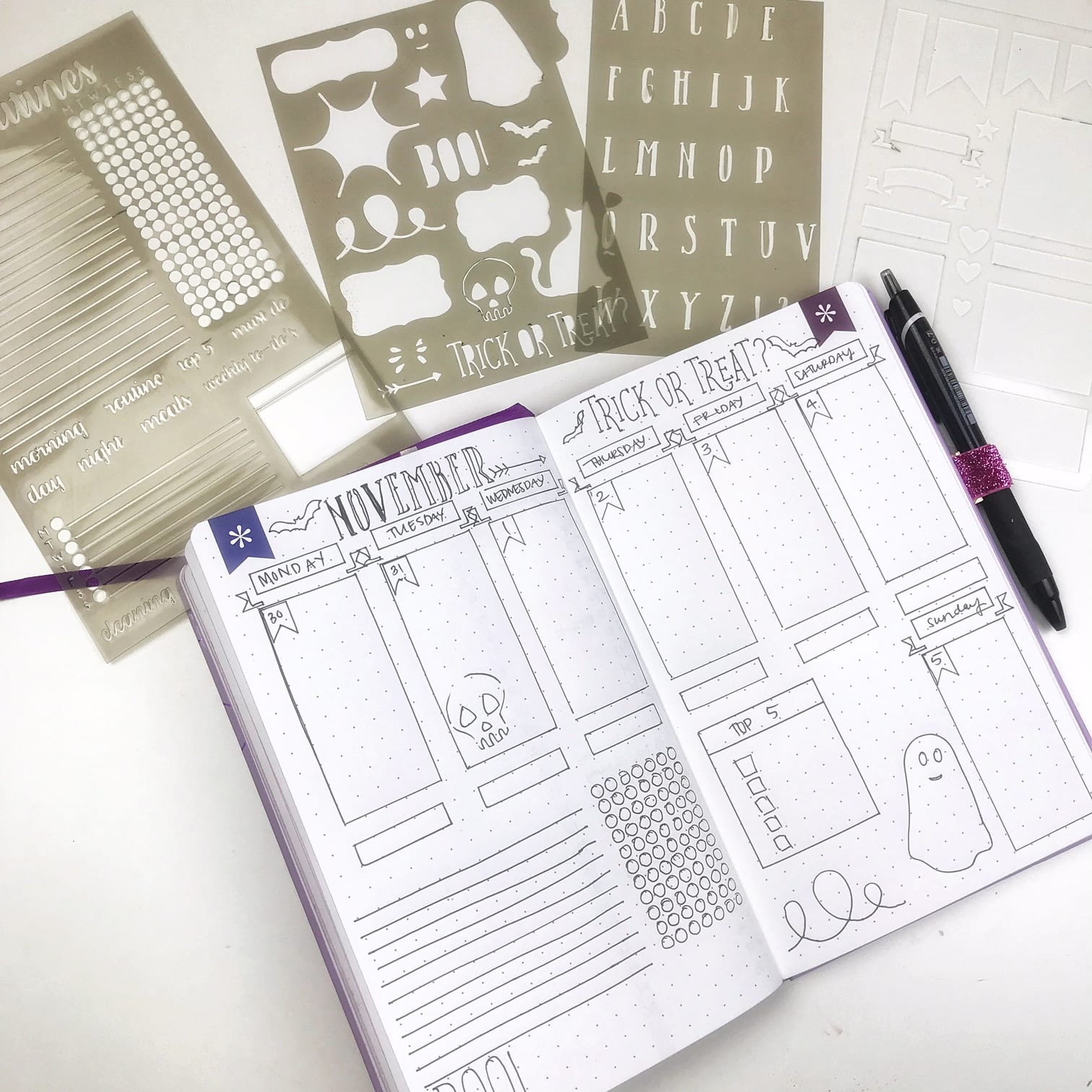 How To Make Stencils For Amazing Fall Spreads In Your Bullet Journal