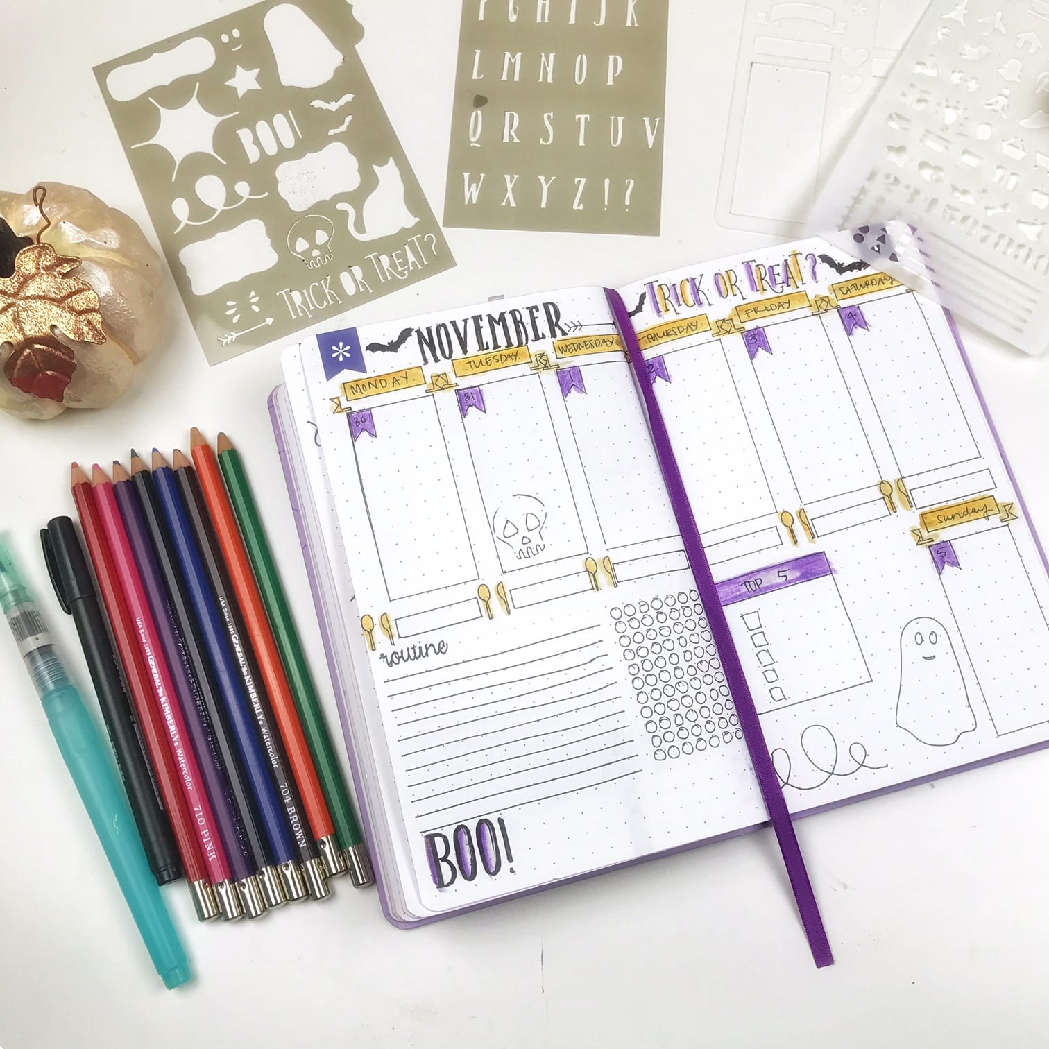 Best stencils for bullet journal daily, weekly and monthly spreads