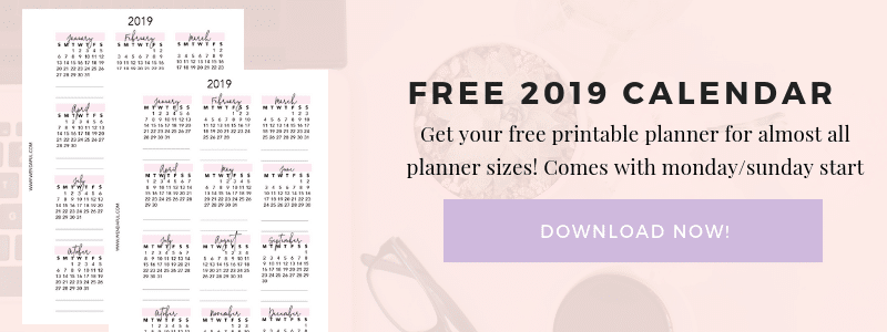 free 2019 yearly planner insert