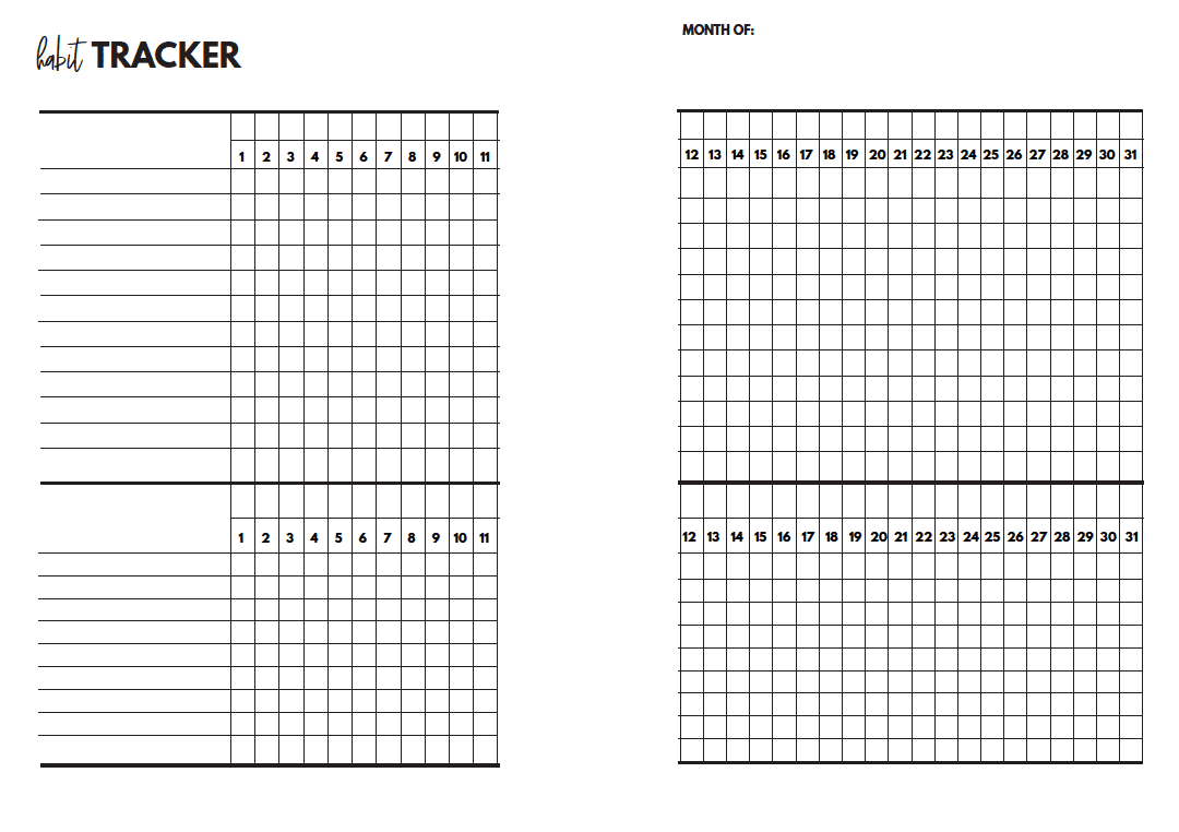 free printable: habit trackers for planners | wendaful planning