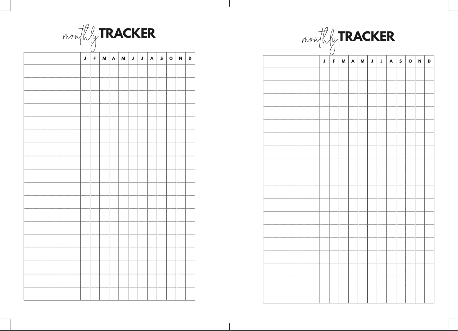 Free Printable Planner Monthly & Annual Trackers Wendaful Planning