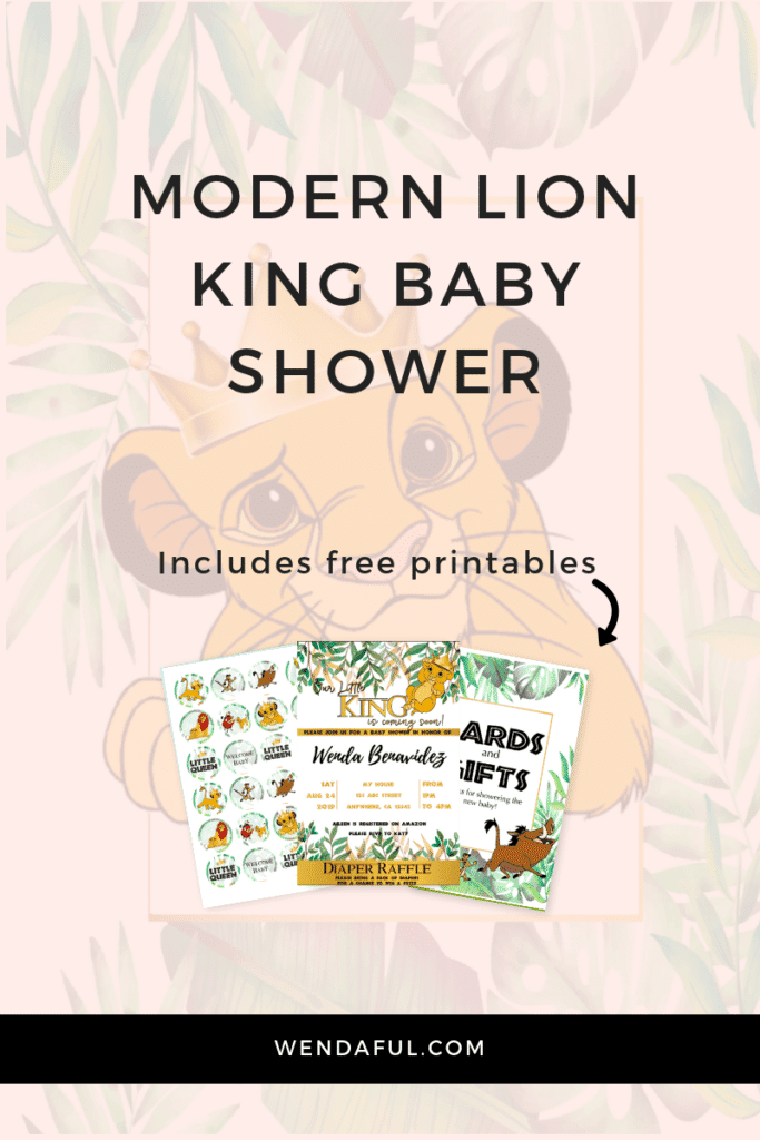 Lion king baby shower labels