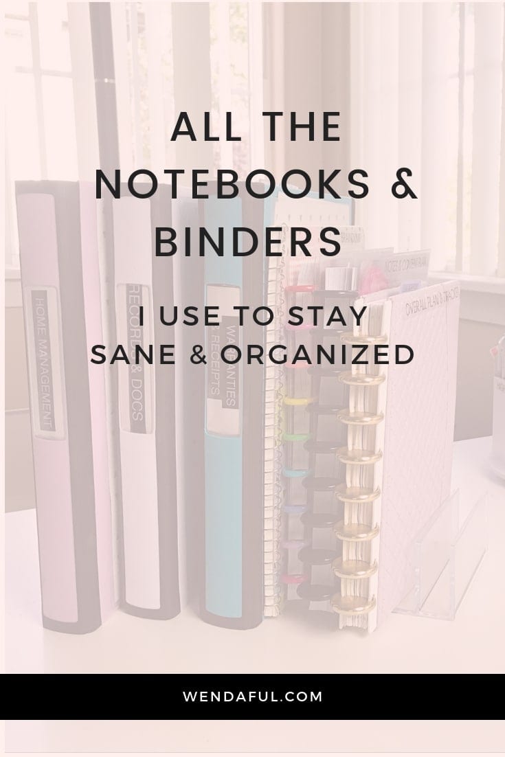 notebooks and binders organization