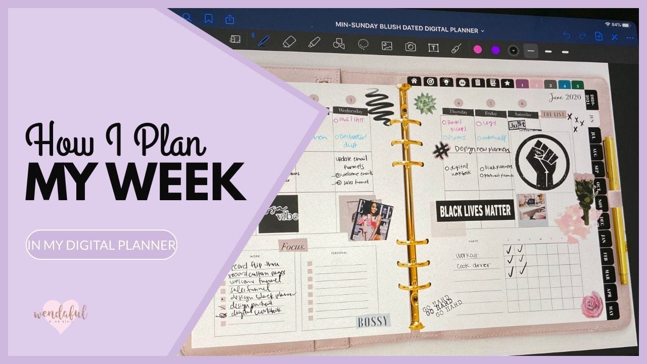 how i plan my week in my digital planner