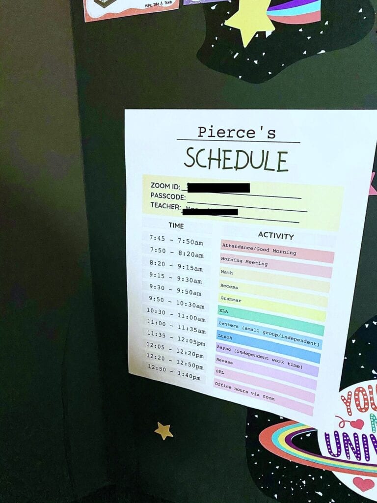 editable distance learning schedule