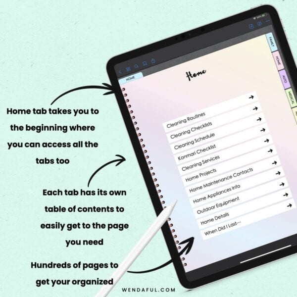 Digital Home Management Binder System Wendaful Planning