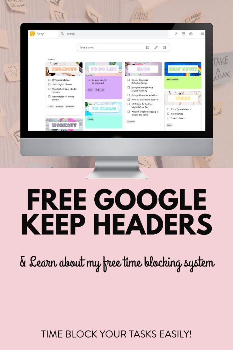 Time Blocking using Google Calendar & Google Keep with FREE Google Keep