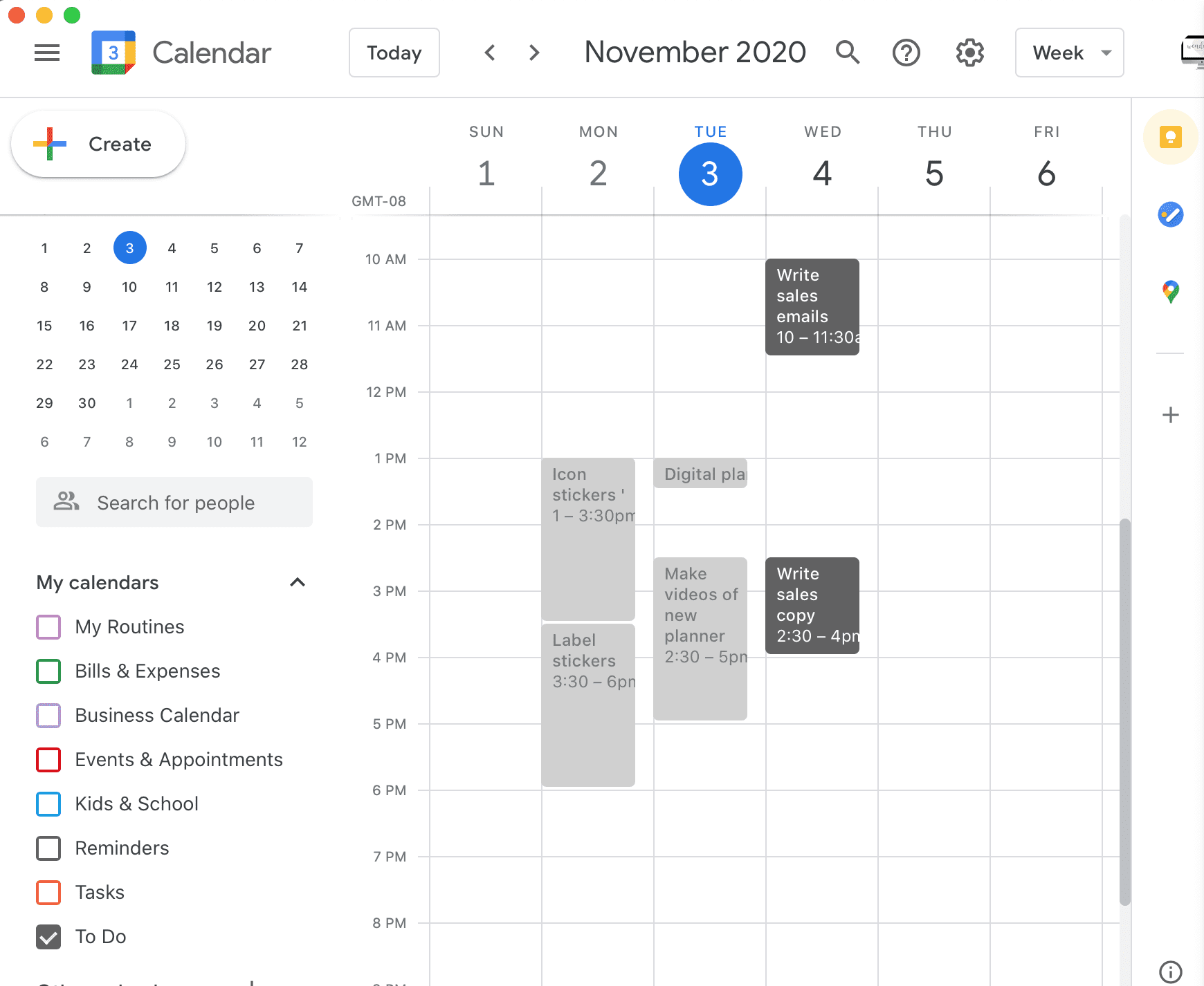 Planner google top