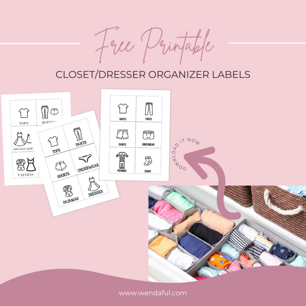 Kids Clothing Labels Printable | Montessori Visual Pictures for Kids Closet  Drawer Labels | Digital Download | Kids Dresser Organization