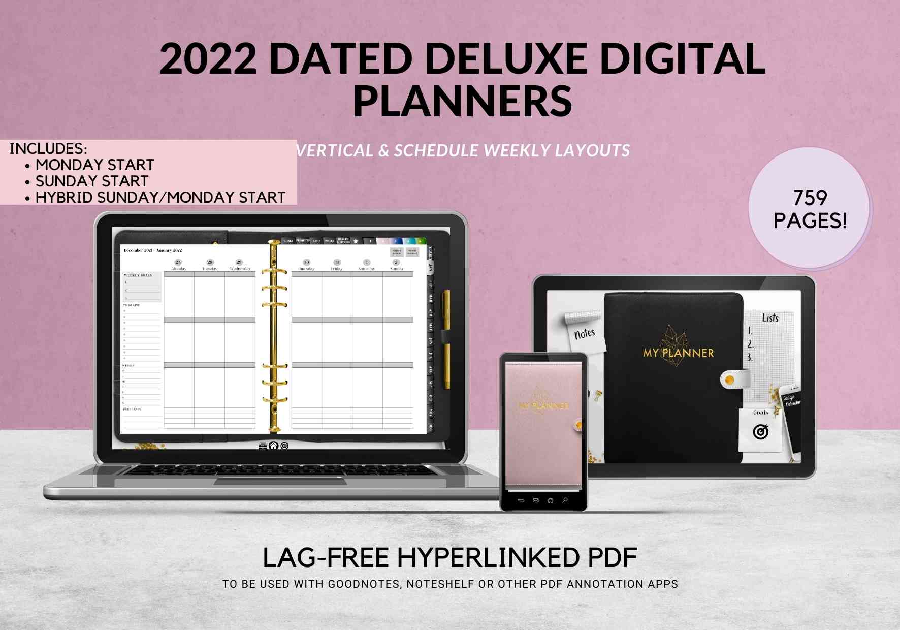 2022 Deluxe Digital Planners - Wendaful Planning