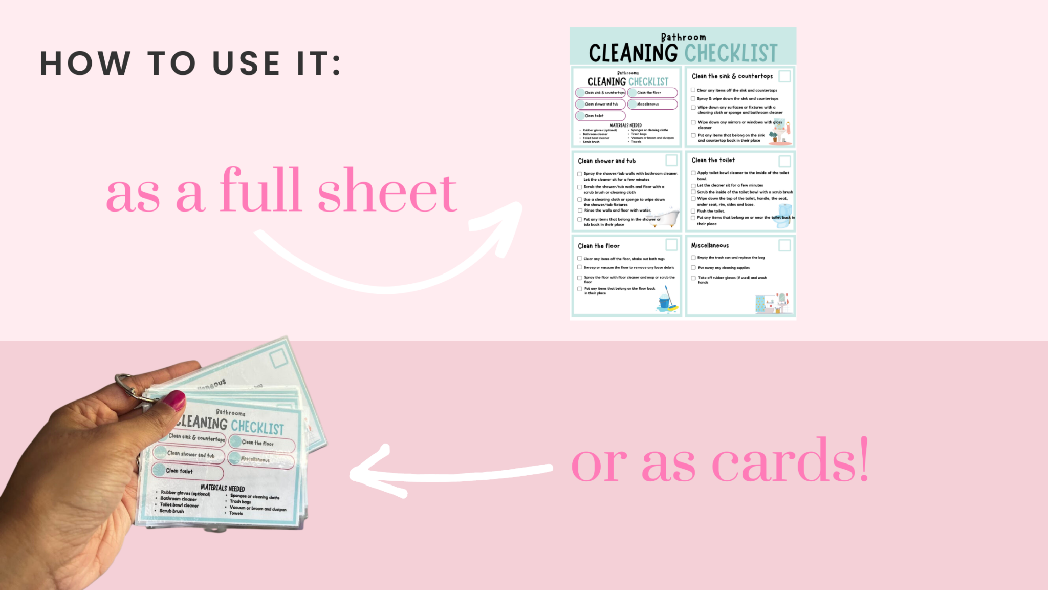 StepbyStep House Cleaning Guides (Free Bathroom Printable Included