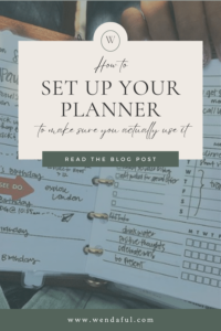 how to set up your planner