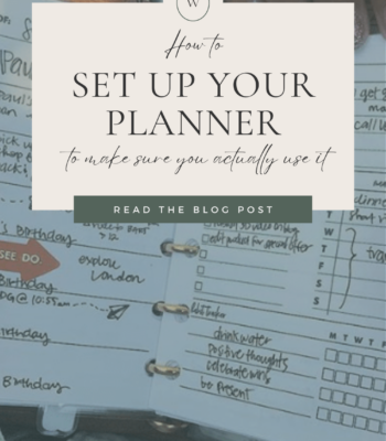 how to set up your planner