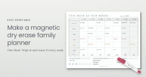 magnetic dry erase weekly family planner