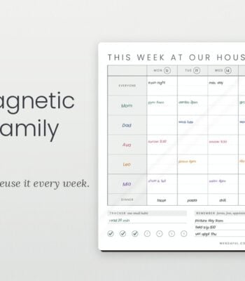 magnetic dry erase weekly family planner